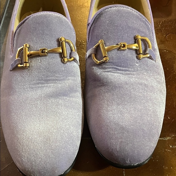 Lavender Loafers with Gold Buckle - Picture 1 of 10